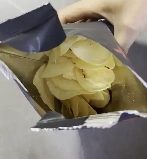 Opened bag of the Netflix Truffle Potato Chips