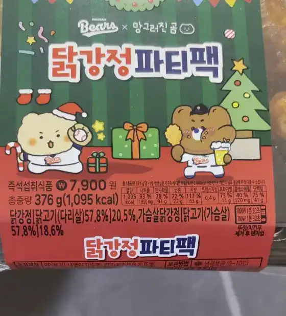 Nutrition facts of CU Dakgangjeong Party Pack