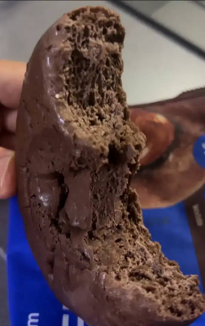 The inside filling of the GS25 Protein Dark Chocolate Bread