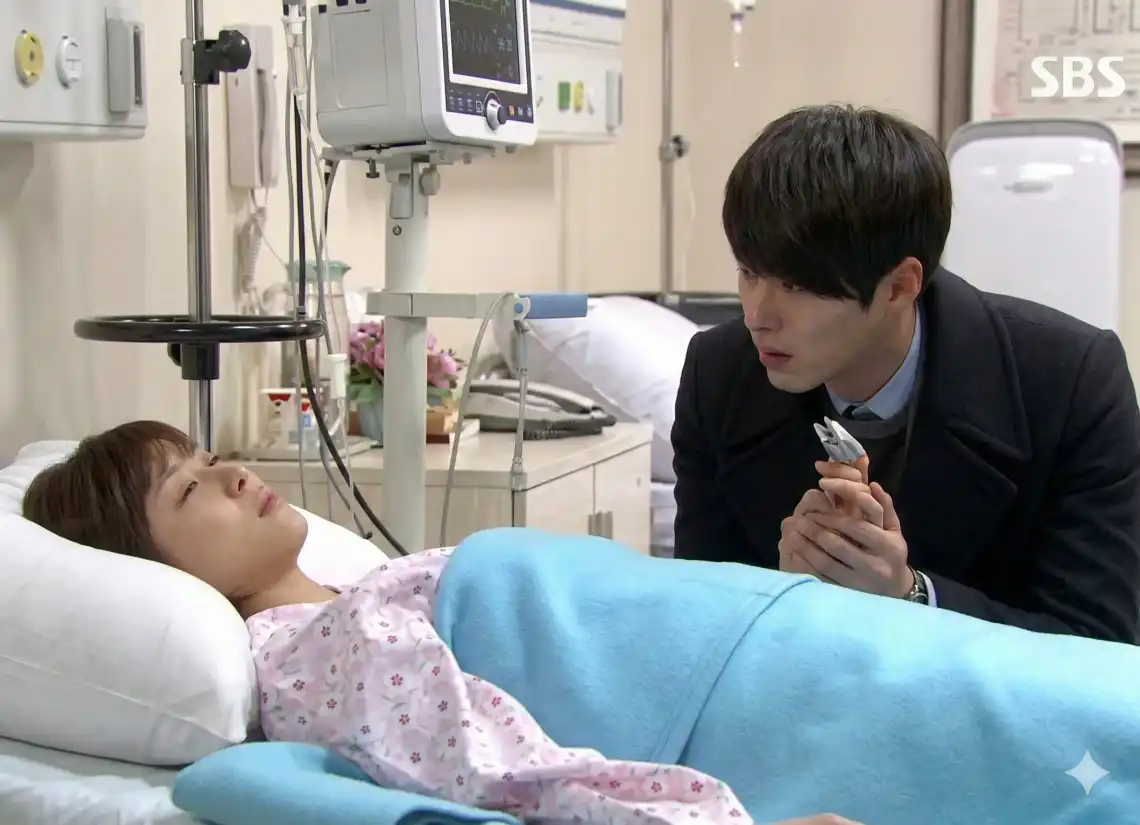 Emotional hospital scene showcasing the heartbreaking melodrama in the second half of Secret