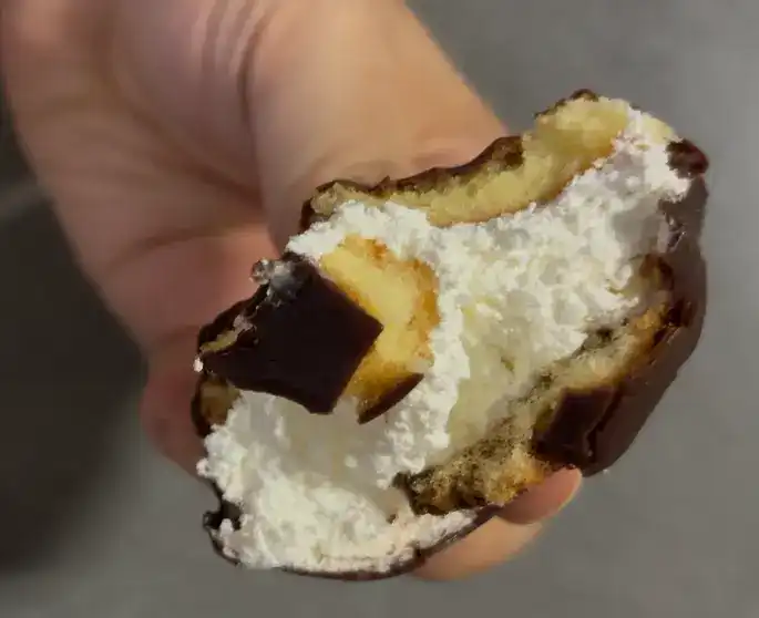 The final piece of the Fresh Cream Choco Pie