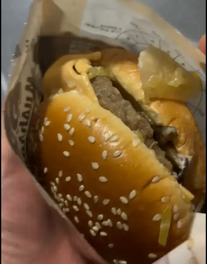 The Truffle Mushroom Burger fully unwrapped