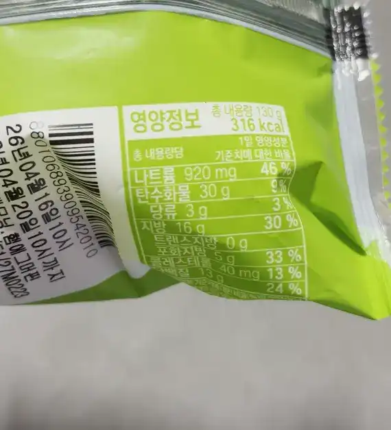 Nutrition facts of the Ham & Egg Muffin